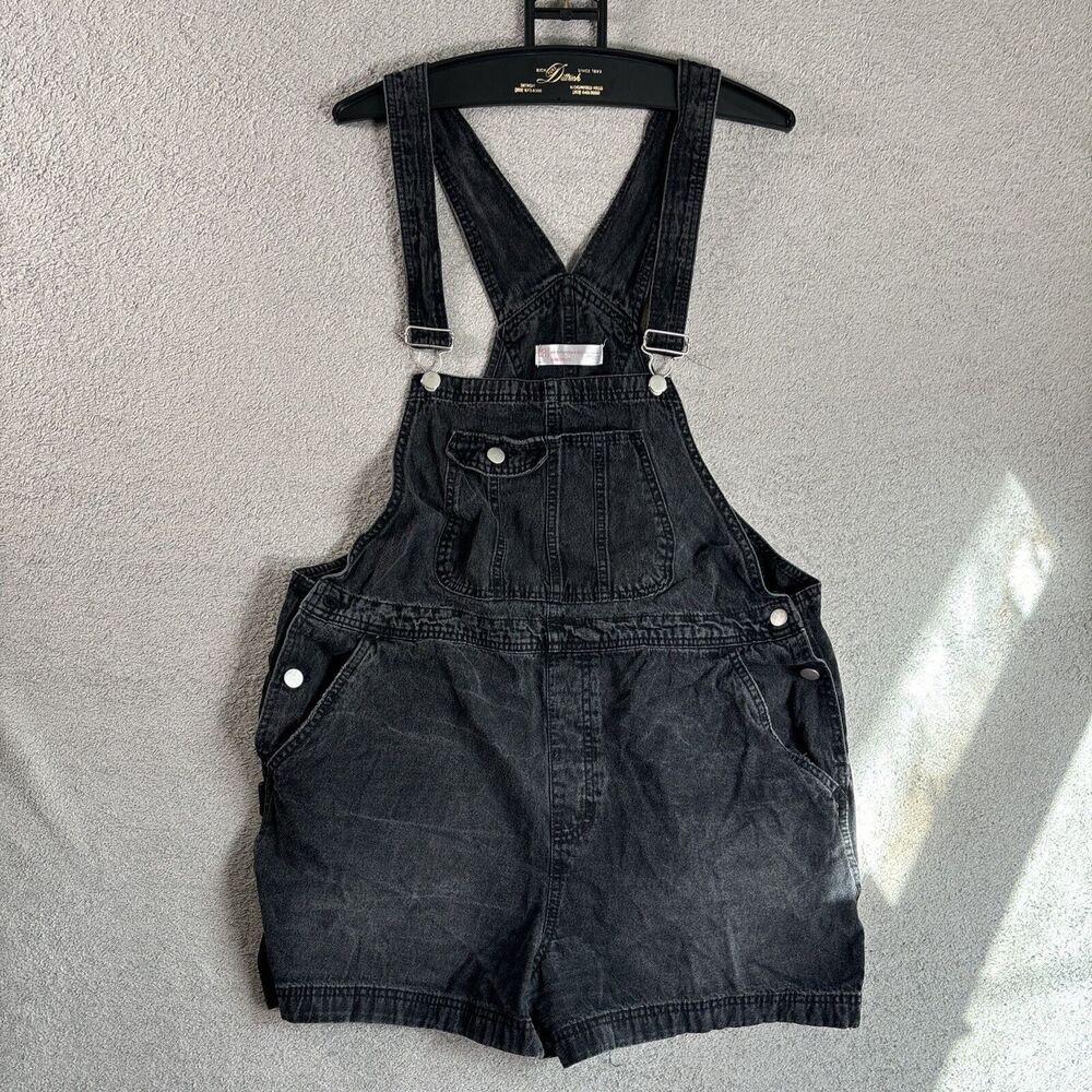 No Boundaries Nobo Shorteralls Women’s Size XL Black Bib Romper Medium Wash